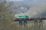 Last of seven Vale Mining export units and truck assemblies cross the James River en route to Norfolk, VA